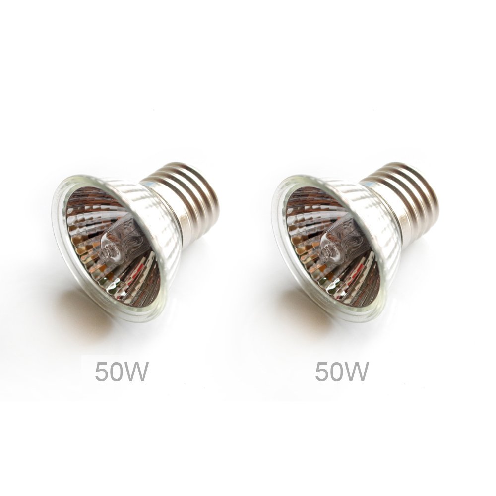 DANXQ 110 Volt - 50 Watt UVA UVB Rays Bulb for Reptile Pet Habitat Light, Heat Lamp for Tortoise/Lizard/Gecko,2 PCS (2 x 50W)