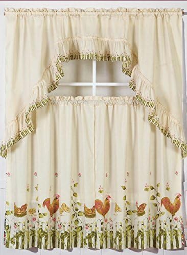 Amazon Com Gorgeoushomelinen 3pc Beige Rooster 1 Cottage Design