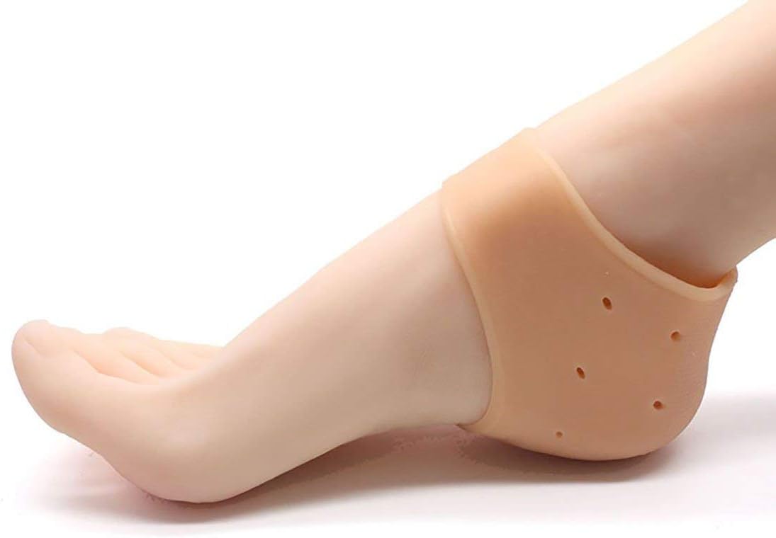 VOETEX ZONE™ Silicone Gel Heel Pad Socks for Pain Relief for Men and Women (Brown,Free Size) - 1 Pair