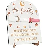 JHFDTY Baby Announcement for Dad Surprise Pregnancy Announcement Ideas Baby Reveal for Husband Daddy to be Gifts Newborn Pregnancy Test Announcement Keepsake Wooden Sign