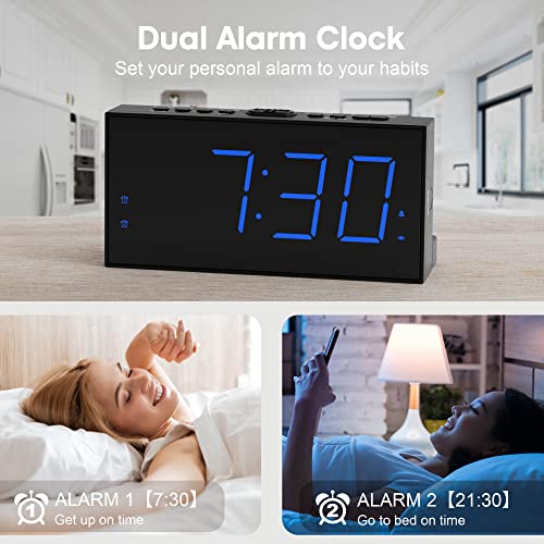 OnLyee Loud Alarm Clock for Heavy Sleepers, Vibrating Alarm Clock with