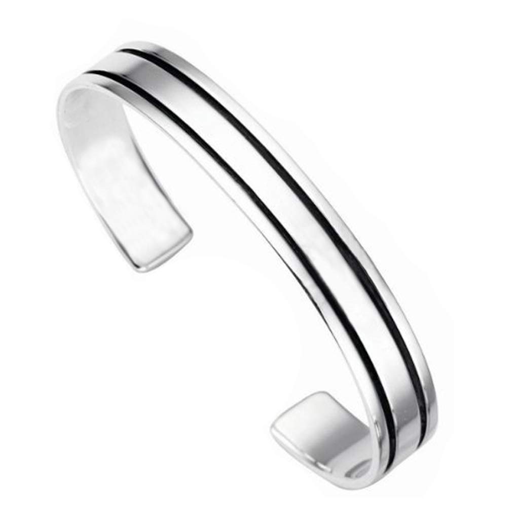 TreasureBay Men's Solid 925 Sterling Silver Bangle Jewellery for Men