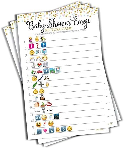 50 Baby Shower Emoji Picture Game Baby Shower Game Gender Neutral (50Sheets)