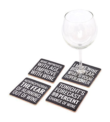 VinoPlease 4 Wine Coasters - Wine Gifts Accessory for Any Wine Enthusiast - Thumbnail 2