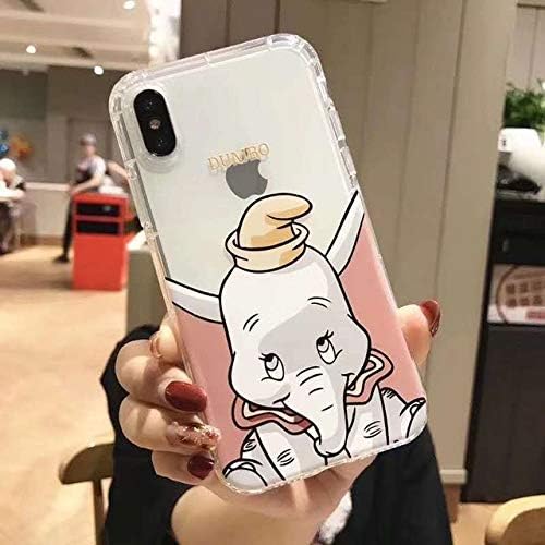Airpod Case Cover Silicone Cartoon Cute Flying Elephant Phone Case for iPhone 11 Pro 6 6S 7 8 Plus X Xr Xs MAX Dumbo Air Cushion Clear Soft Cover Coque-2-for iPhone 8 Plus