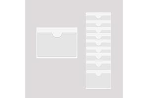 Baitoo Adhesive Clear Pockets,Self Adhesive Clear Label Pockets Adhesive Card Folder Plastic Pockets Holders Sleeves for Index Cards Planners Cabinet Shelves Photo Cd,10Pieces(220x150mm)
