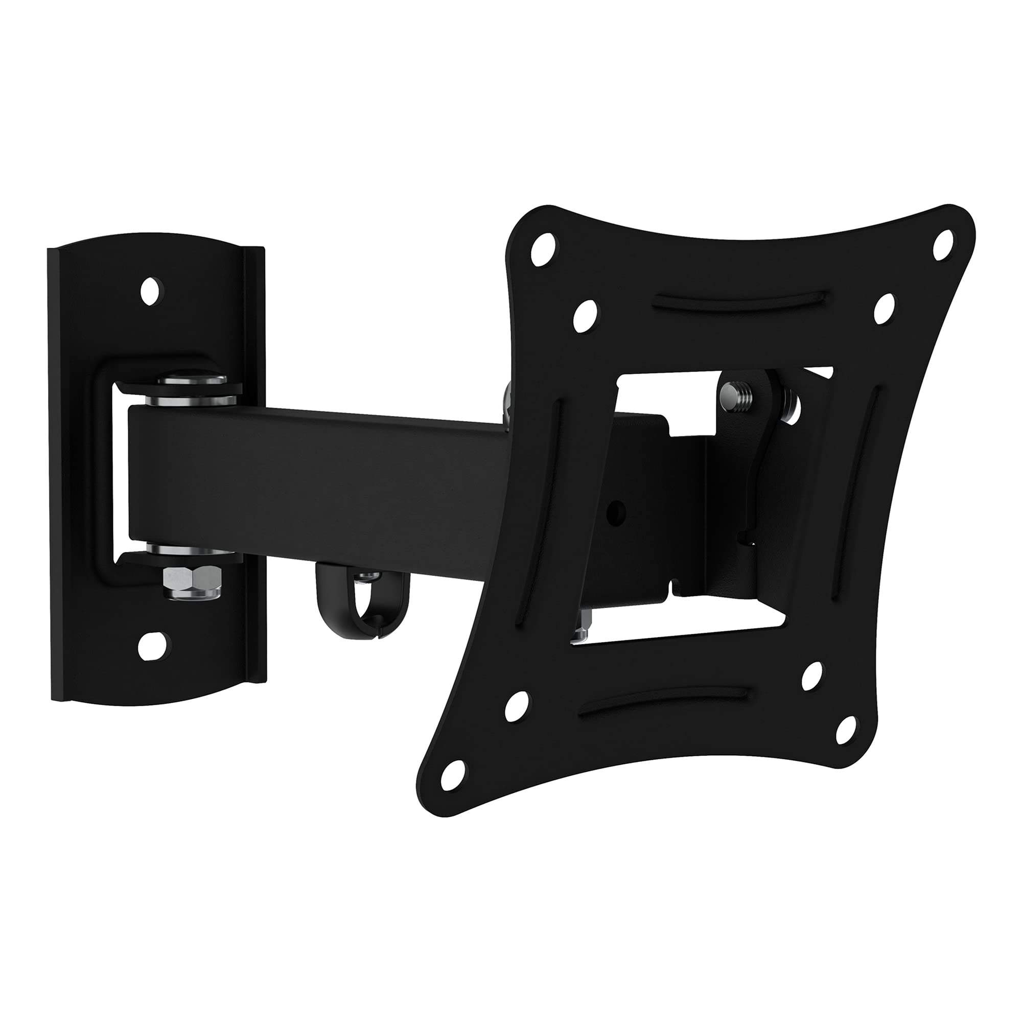 MAHARA Multi-Position Wall Mount - Black Single Arm TV Bracket With Tilt & Turn for Screens and Computer Monitors up to 32", VESA Compatible, Max Weight 10Kg