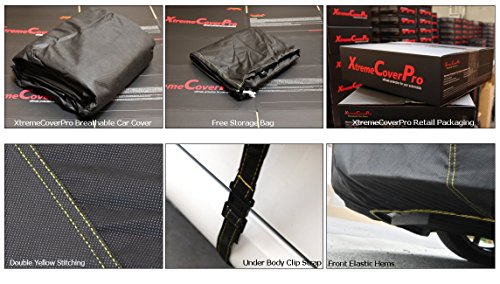XtremeCoverPro Car Covers Ready fit for 180" - 190" Standard Sedans ?C UV N Environ Resistant Vehicle Accessories ?C Breathable Fabric Indoor/Outdoor Protection (Breathable Series, Black)