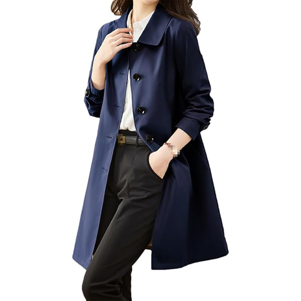 Amazon.com: Rfmfkkg Womens Single-Breasted Lapel Trench Coat