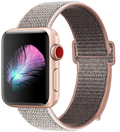 GIPENG For Apple Watch Strap 38MM 42MM, Soft Nylon iwatch Strap, Replacement for Apple Watch Sport, Series 3, Series 2, Series 1, Nike+, Edition, Hermes, with Hook and Loop Fastener, Adjustable Closure Wrist Strap
