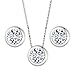 EleQueen 925 Sterling Silver 0.7 Carat Solitaire Round CZ Bridal Necklace Earrings Jewelry Set