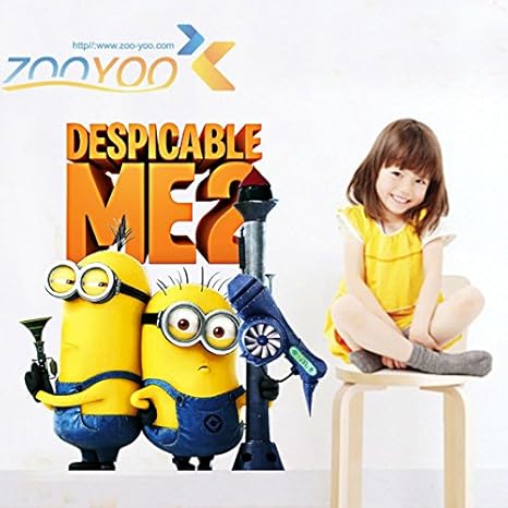 Amazon 怪盗グルーの月泥棒2かわいいミニオンズの壁のステッカー子供部屋用zooyoo1410装飾adesivoデparedeリムーバブルpvc壁デカール インテリア オンライン通販