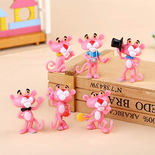 6pcs/Set 4.5 cm Pink Panther Mini Toy Figure Set