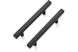 Ravinte 30 Pack 6'' Square Cabinet Pulls Matte Black Stainless Steel Kitchen Drawer Pulls Cabinet Handles 6”Length, 3-3/4” Ho