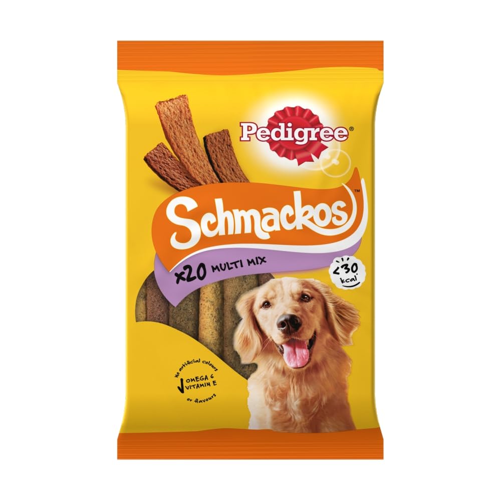 Pedigree Schmackos Dog Treats Meat Variety, 20 Sticks, 144g