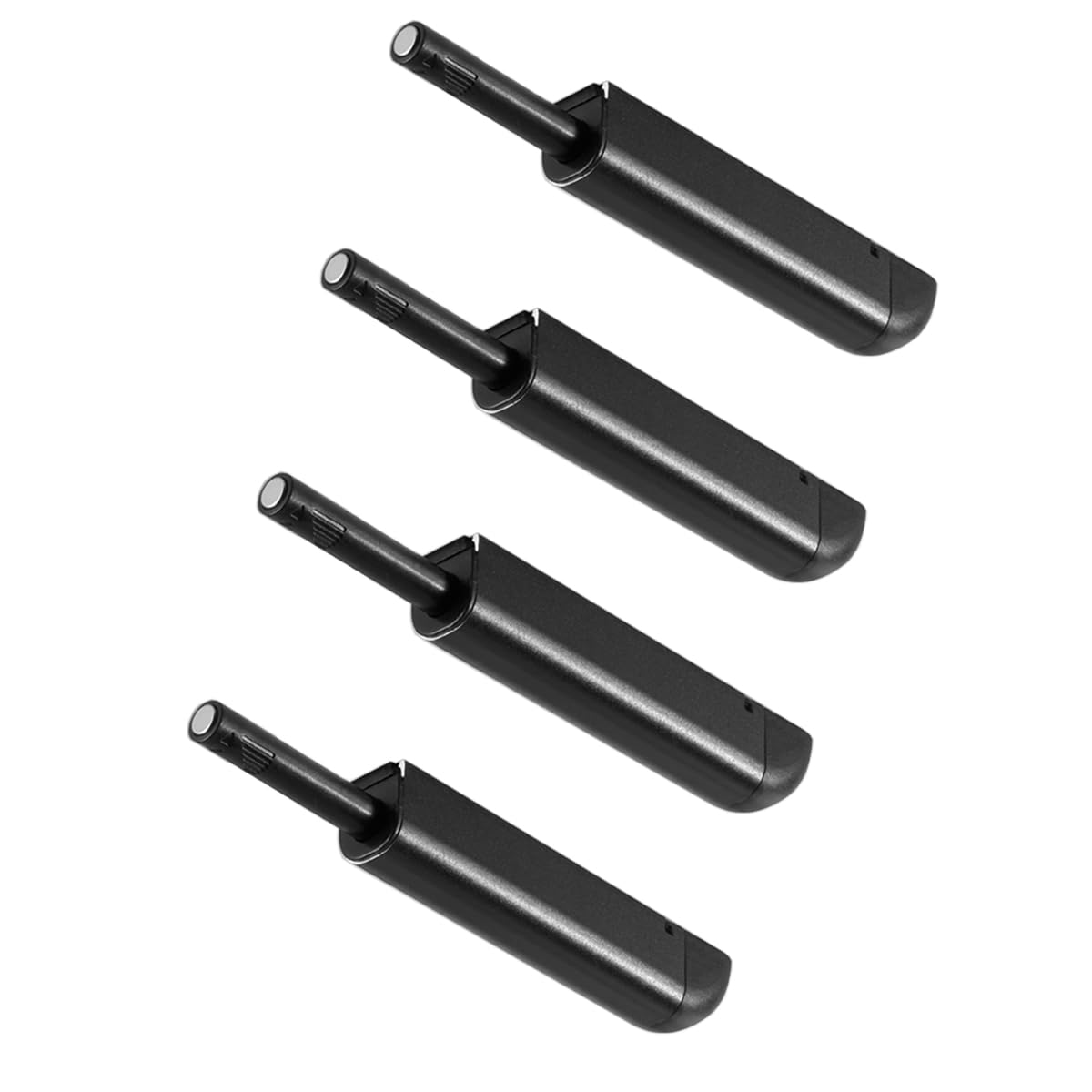 Qrity 4pcs Magnetic Push Latches, Push to Open Door Catches, Modern Stylish Magnetic Door Push for Cabinets Cupboard Wardrobe-Black