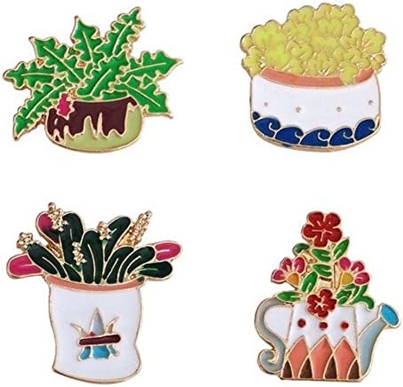 Partyfareast Cartoon Cute Cactus Brooch Set for Backing Girls (2)
