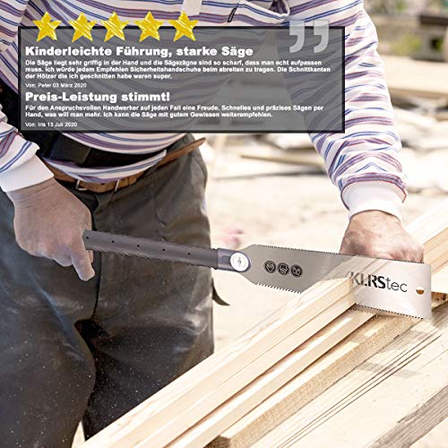 KLRStec® Professional Japansäge, 240mm Ryoba Feinsäge, optimal für Holz und Kunstoffarbeiten – Bild 7