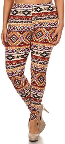 NioBe Women's Plus Size Fashion Design Leggings (Collection 2) (Safari)