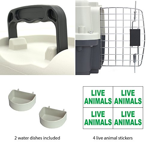 SportPet Designs Plastic Kennels Rolling Plastic Wire Door Travel Dog
