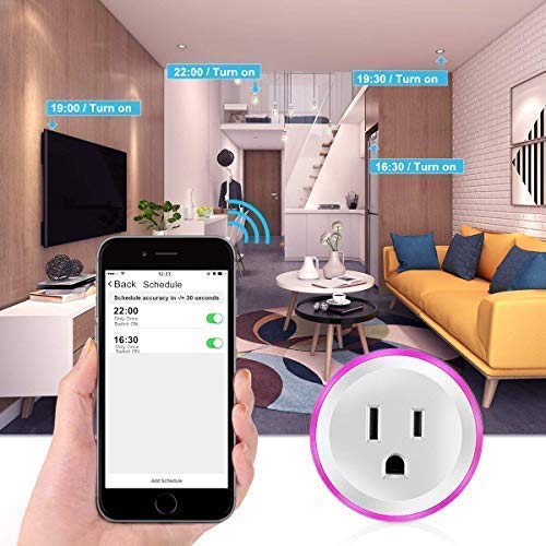WiFi Smart Plugs that Work with Alexa& Google Home, Smart Outlete with RGB Light, No Hub Required, APP Remote Control from Everywhere, Energy Monitoring and Timer Function【Upgrade】 - Thumbnail 6