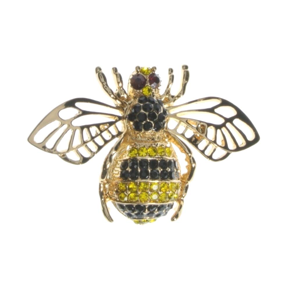 Gold Bee Brooch for Women Fashion Jewellery Love Bridal Wedding Pin Diamante Jewellery