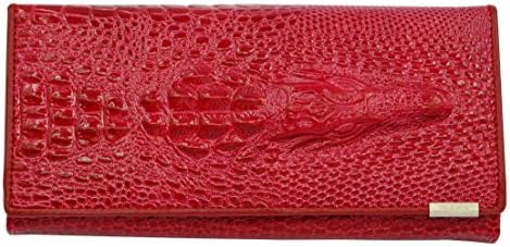 DANCL Women Leather Wallet Hybrid Women's Passcase Wallet New Pattern Fashion Organizer Long Wallet Clutch Purse Handbag Card Case Holder wallet lacoste (DC-red)