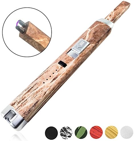 Sparcker Electric Arc Lighter - Multi-Purpose - Safety Lock - Hook - USB Rechargeable - Flameless - Windproof - Butane Free - Candles - BBQ - Camping - Grill - Stove - Gift Box (Brown Marble)