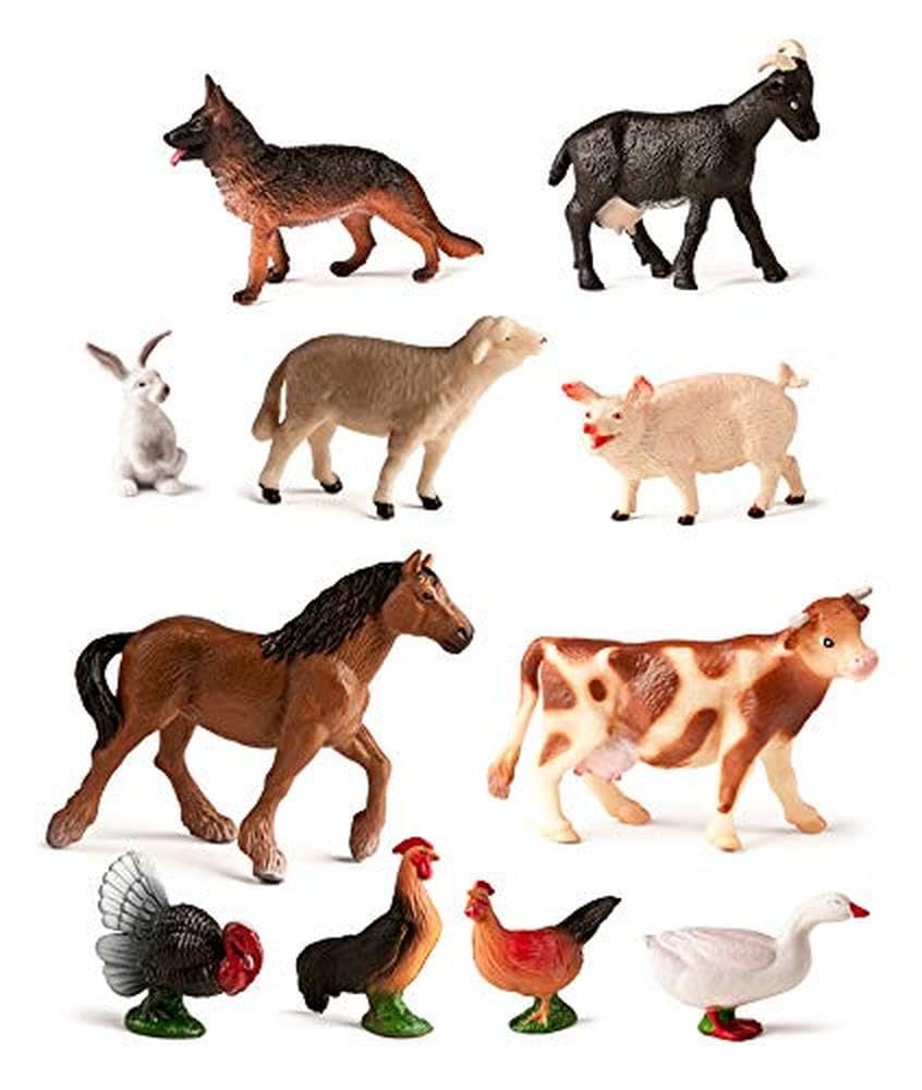 Miniland Miniland27420 Farm Animal Figures in Jar with Handle (11-Piece)