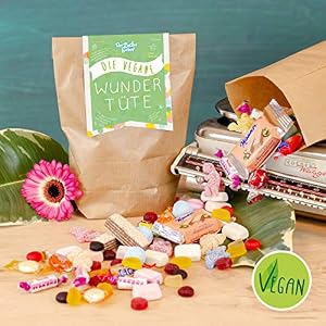 Die-vegane-Wundertuete-bunt-befuellt-mit-veganen-Suessigkeiten-200-Gramm-Nasch-und-Ueberraschungsspass-verpackt-in-einer-schoenen-Geschenktuete-suesses-Mitbringsel-Kinder-Geburtstagsparty