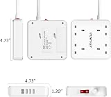 POWSAF 4 Way USB Extension Lead 2M 4 Outlets 4 USB Ports USB-C 3.4A UKCA view 7