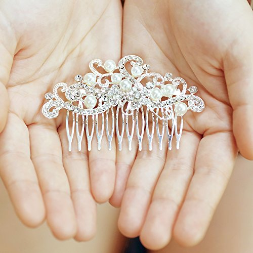 Bridalvenus Decorative Wedding Hair Combs with Rhinestones- Bridal Hair Accessories for Bridesmaids and Flower Girls
