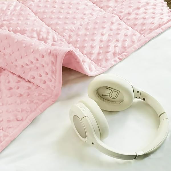 ALANSMA REVERSIBLE WEIGHTED BLANKET FOR ALL SEASON, LUXURY VELVET, WARM AND COOL, ADULT 15LB WEIGHTED BLANKET, ENJOY SLEEPING ANYWHERE(PINK, 48”X72”15LBS)