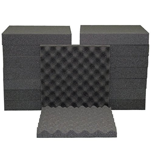 2"x 24"x 24" Polyurethane Charcoal Convoluted Foam Packing Foam Set