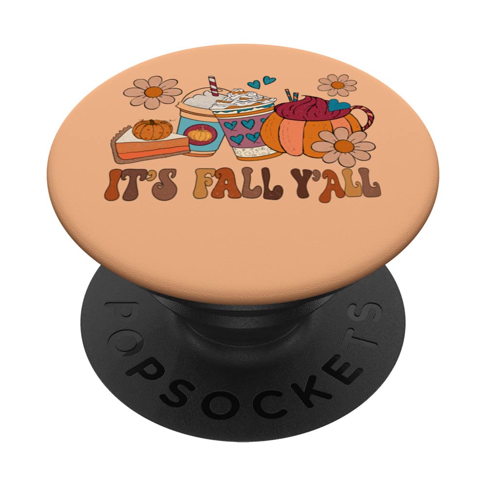 Cute Fall Graphic For Women Retro Pumpkin Mugs Autumn Vibes PopSockets Swappable PopGrip