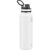 Takeya Originals Vacuum-Insulated Stainless-Steel Water Bottle, 40oz, White