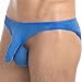 FEESHOW Men's Soft Long Sheath Sleeve Bikini Briefs Pouch Underwear G String Thongs Blue