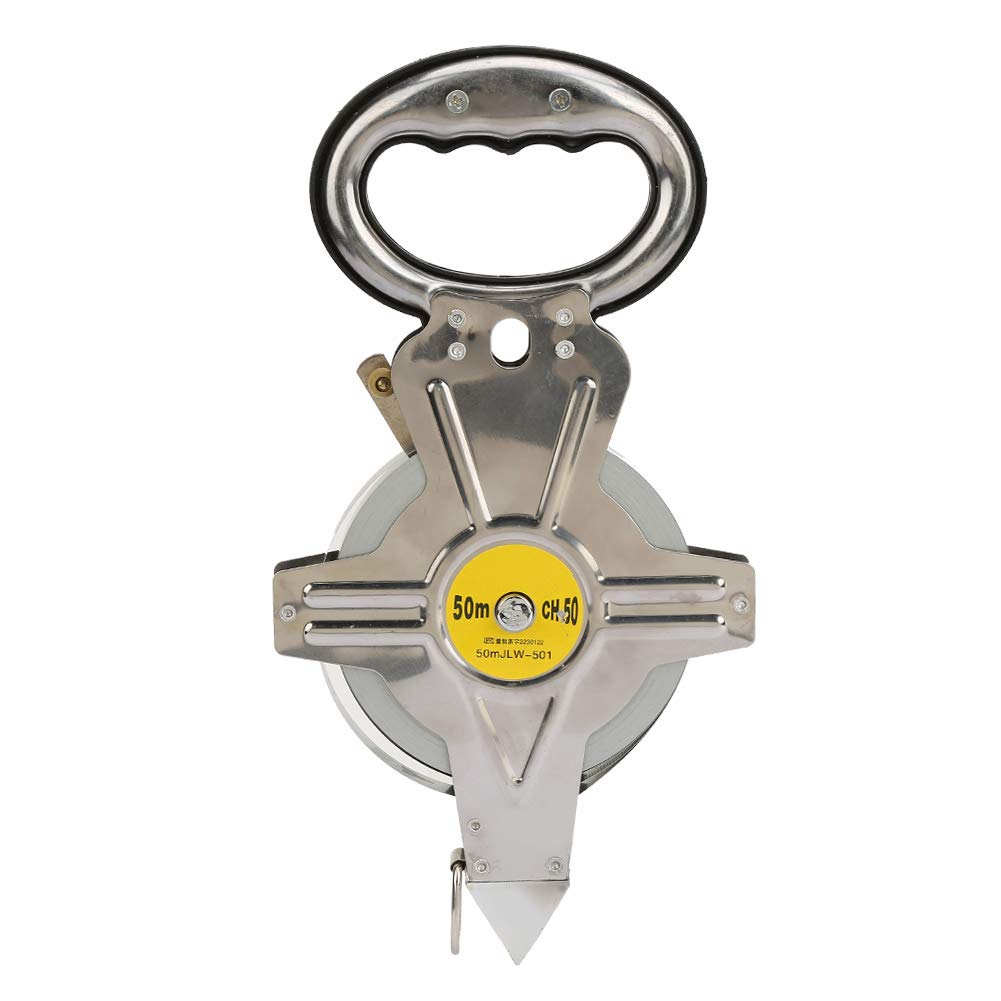 50M Stainless Steel Tape Measure,Retractable Building Construction Surveying Tool for Engineering