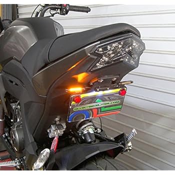 Kawasaki Z125 Pro SS LED Fender Eliminator Kit - Amber Turn Signals, Smoked Lens