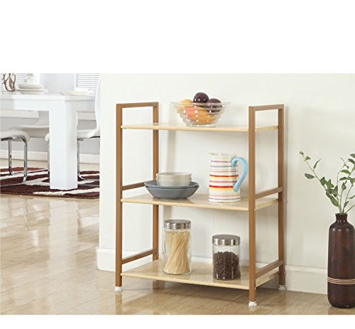 3 Tier Shelving Unit Kitchen&Home Storage Rack With Hook, Metal, GEYUEYA Home