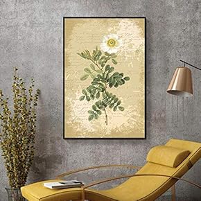 Floating Framed Canvas Wall Art for Living Room, Bedroom Retro Flower Canvas Prints for Home Decoration Ready to Hang - 16x24 inches
