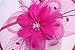 Lucky Leaf Women Girl Fascinators with Hair Clip Hairpin Hat Bowknot Feather Flower Veil Cocktail Wedding Tea Party Hat (8-Fuschia)