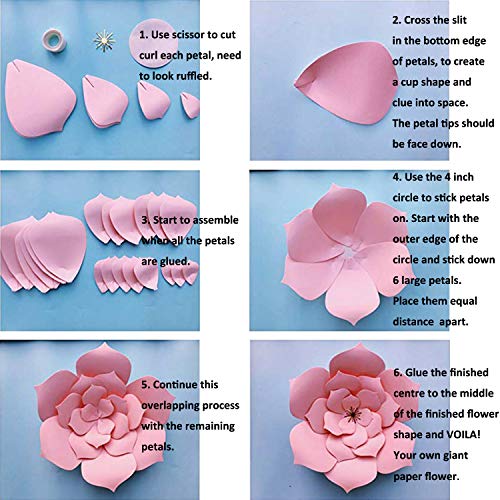 JETTINGBUY 1 Set of Unicorn Background Unicorn Wall Decor, Unicorn Party Decorations Backdrop Large Horn Ears Eyelashes Face Birthday Party Flower (Pattern - 5)