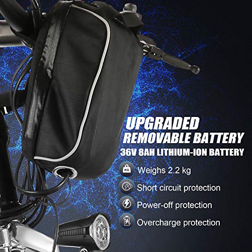 ANCHEER 26" Folding Electric Bikes for Adult, 26 inch Electric Mountain Bike Commuter Bicycle with 250W Motor 36V 8Ah Lithium Battery 21-speed Gear Dual Suspension - Image 3