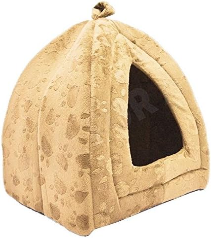 Brand New Portable Indoor Insulated Warm Pet House - Cat and Dog Comfortable Bed (Small [(35 x 35)cm x 39 cm], Cream)