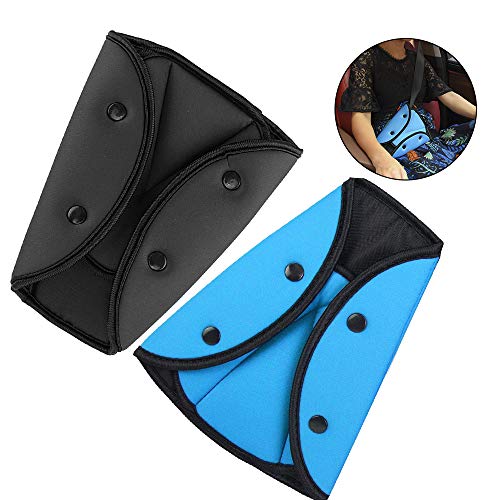 Seatbelt Adjuster, Shoulder Neck Strap Safety Protector Positioner Locking Clip, Comfort Universal Vehicle Car Seat Belt Covers for Adult Kids Toddler.