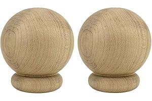 H HIGHLAND MANOR WOOD PRODUCTS LLC Highland Manor Wood Products Solomon Ball Finial - 3 1/4" Tall x 2 15/16" Wide (Maple) (2 Finials)