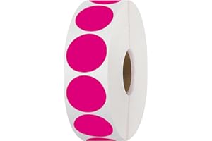LUCKYHERN Pack of 2000 Round Color Coding Circle Dots Stickers Labels (1", Pink)