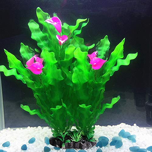 Tacobear Artificial Aquarium Plants Decor Plastic Fish Tank Plants Decorations Ornament Large Aquatic Plant for Aquarium 16 inch Aquatic Plants