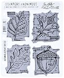 Stampers Anonymous Tim Holtz Cling Rubber Stamp Set, 7 by 8.5-Inch, Autumn Blueprint